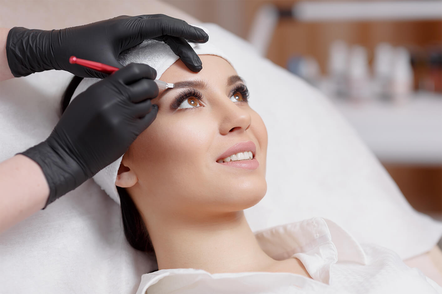 Eye tinting brows and lashes at Snatch & Glow Dubai